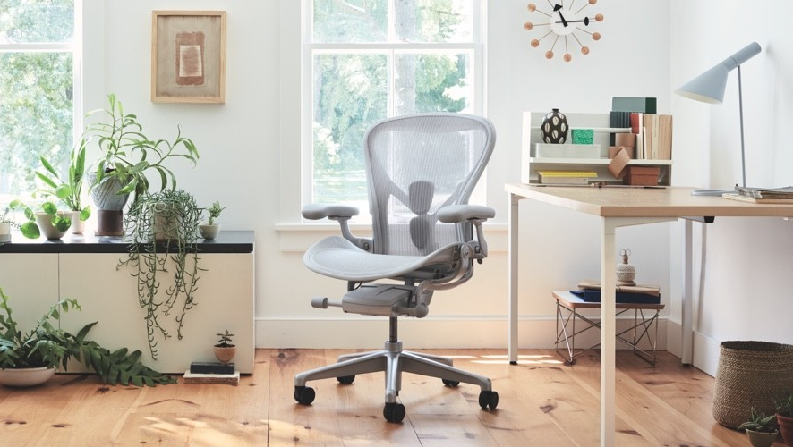The Herman Miller Aeron Chair is the perfect accompaniment to a home office.