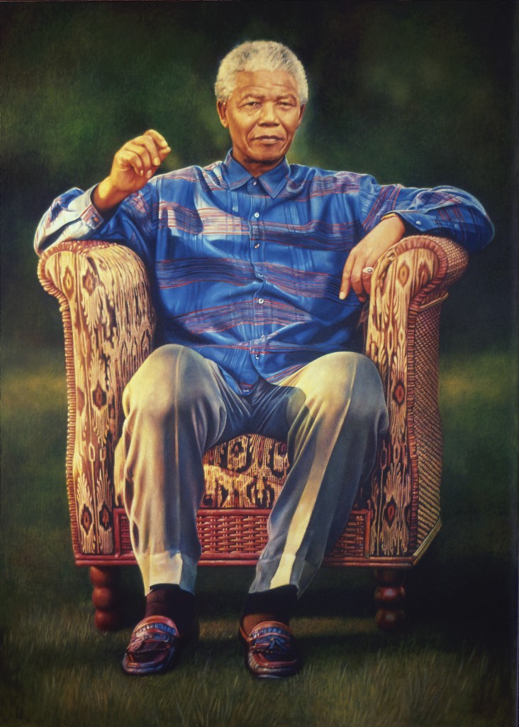 Oil Painting of President N. Mandela by Cyril Coetzee Portrait Artist