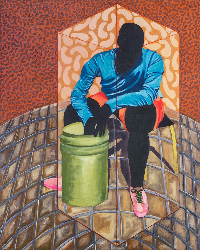 EBONY CURATED Feni Chulumanco Imbeko Respect Acrylic on Canvas 120cm x 50cm