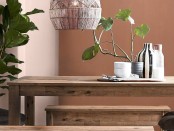 Modern,Kitchen,And,Dining,Area.,Wooden,Dining,Table