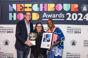 CEO Award_Oranjezicht City Farm Market_David Green, the CEO of the Waterfront,Sheryl Ozinsky,OCFM, Tinyiko Mageza, Executive Head of Marketing